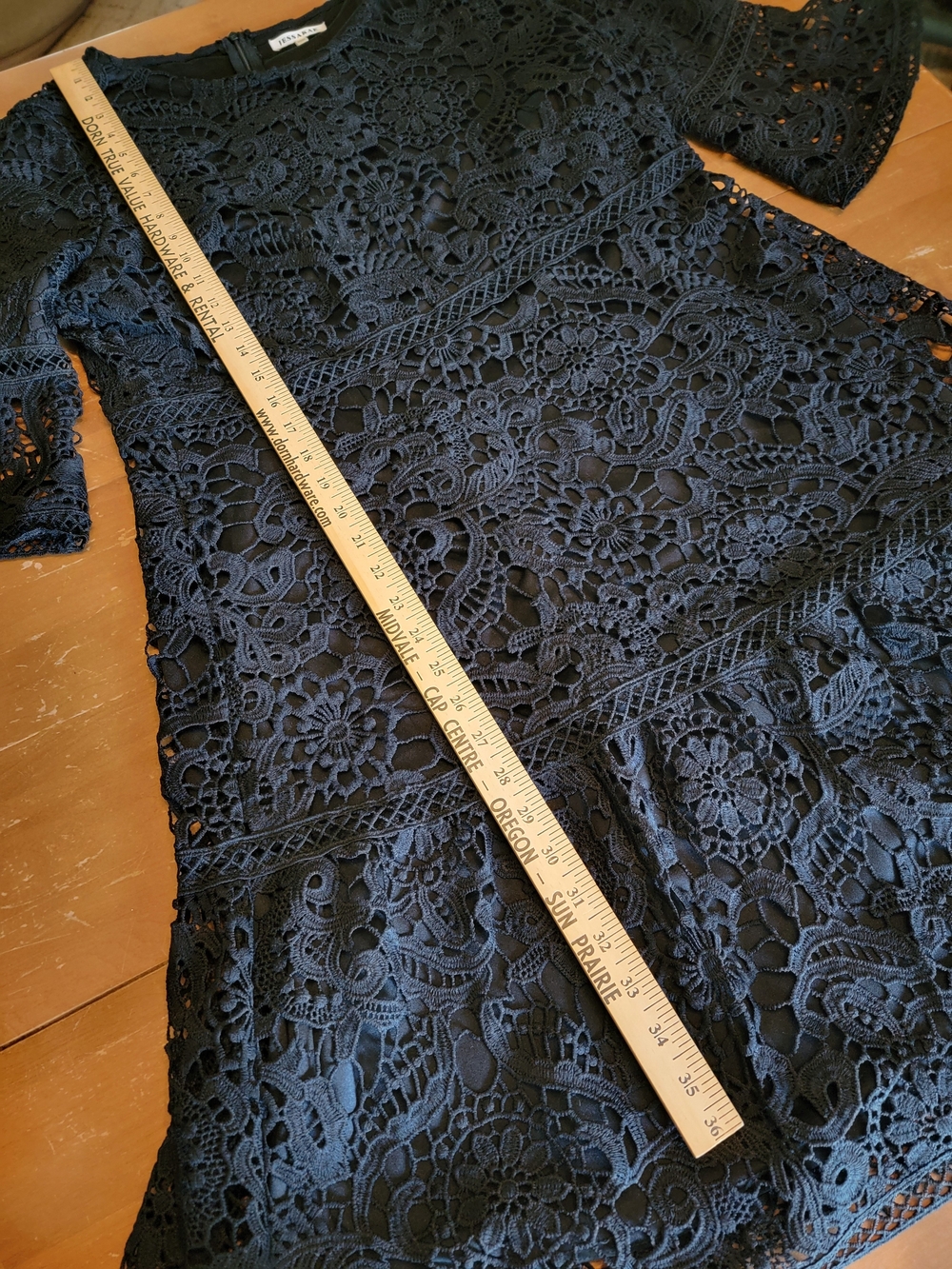 JessaKae Black Crochet Lace Midi Dress Bell Sleeves XXXL - Picture 13 of 16